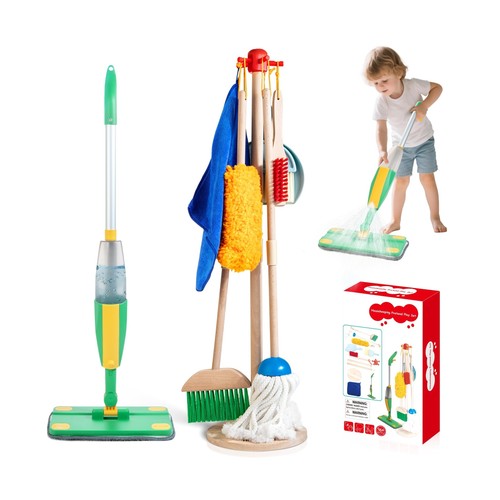 Wooden kids cleaning set - wooden,