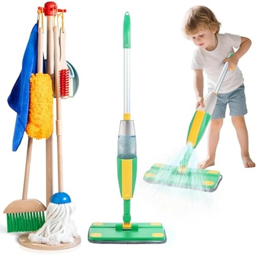 Wooden kids cleaning set - set, w/